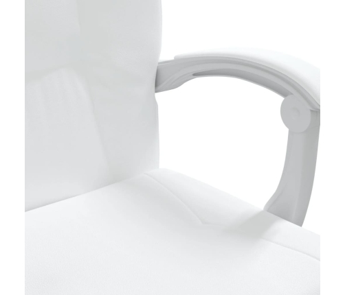 Silla de oficina reclinable cuero sintético blanco