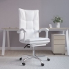 Silla de oficina reclinable cuero sintético blanco