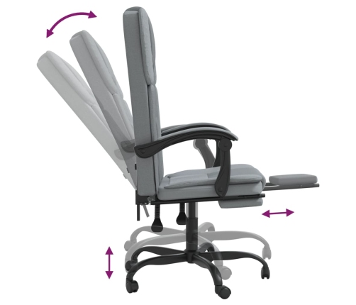 Silla de oficina reclinable tela gris claro