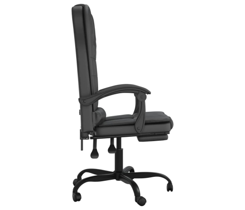 Silla de oficina reclinable de masaje piel sintética negra