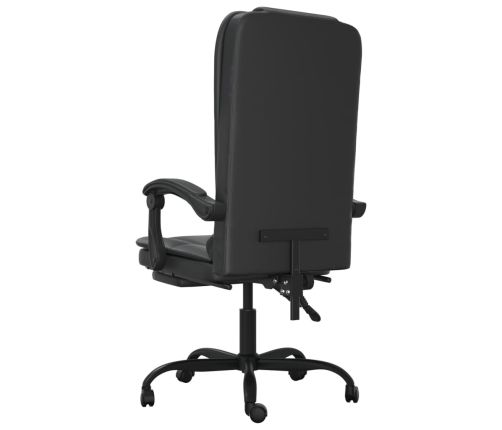 Silla de oficina reclinable de masaje piel sintética negra