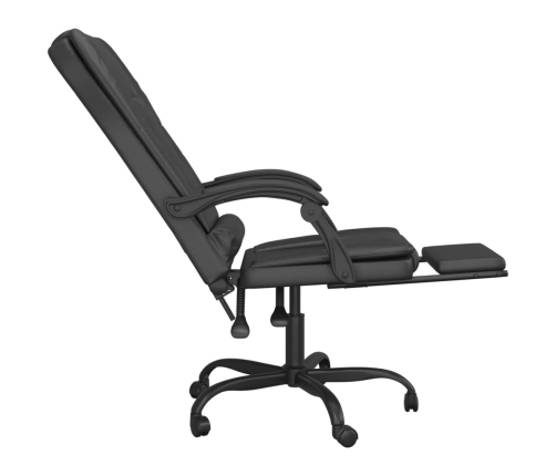 Silla de oficina reclinable de masaje piel sintética negra