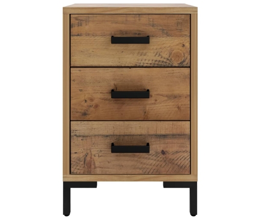 vidaXL Mesita de noche madera maciza pino reciclada marrón 40x30x55 cm