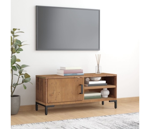 Mueble para TV madera maciza de pino marrón 90x30x40 cm