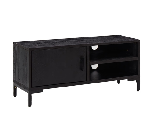 Mueble para TV madera maciza de pino negro 90x30x40 cm