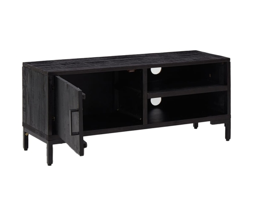 Mueble para TV madera maciza de pino negro 90x30x40 cm