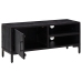 Mueble para TV madera maciza de pino negro 90x30x40 cm