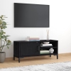 Mueble para TV madera maciza de pino negro 90x30x40 cm