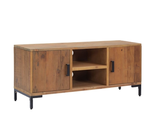 Mueble para TV madera maciza de pino marrón 110x35x48 cm