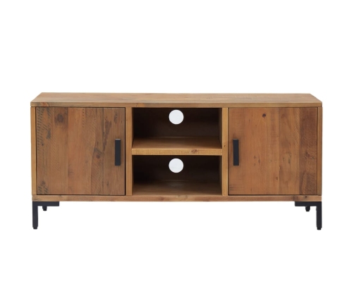 Mueble para TV madera maciza de pino marrón 110x35x48 cm