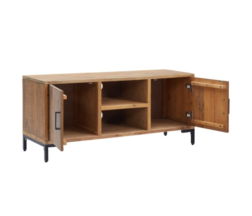 Mueble para TV madera maciza de pino marrón 110x35x48 cm