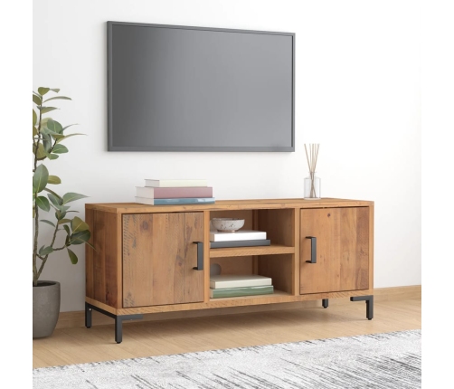 Mueble para TV madera maciza de pino marrón 110x35x48 cm