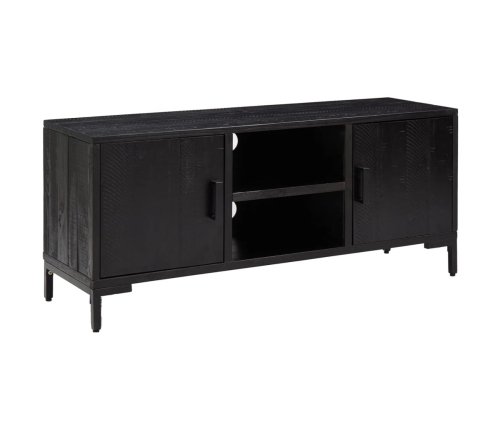 vidaXL Mueble para TV madera maciza de pino negro 110x35x48 cm