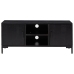 vidaXL Mueble para TV madera maciza de pino negro 110x35x48 cm