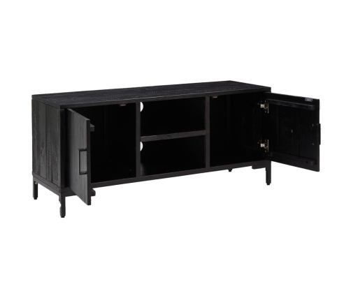 vidaXL Mueble para TV madera maciza de pino negro 110x35x48 cm