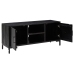 vidaXL Mueble para TV madera maciza de pino negro 110x35x48 cm