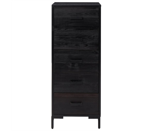 Cómoda de madera maciza de pino negro 42x35x110 cm