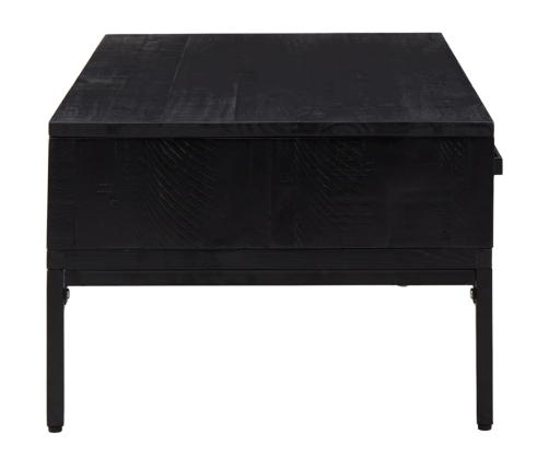 Mesa de centro madera maciza de pino negro 90x50x35 cm