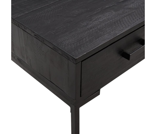 Mesa de centro madera maciza de pino negro 90x50x35 cm