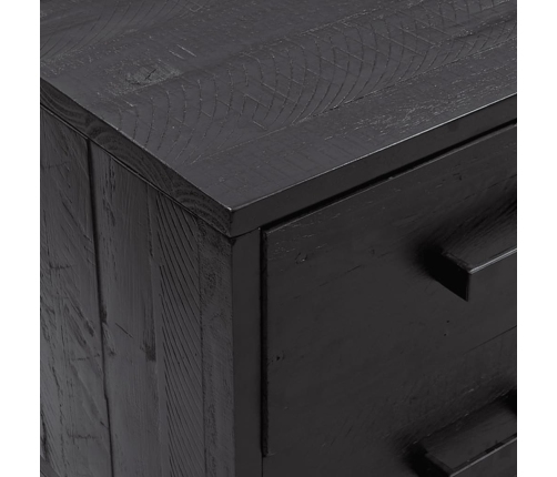 Armario de almacenaje madera maciza de pino negro 110x30x45 cm