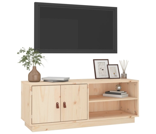 Mueble de TV de madera maciza de pino 105x34x40 cm