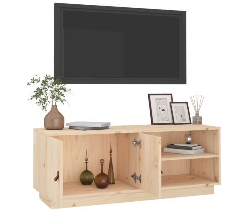 Mueble de TV de madera maciza de pino 105x34x40 cm