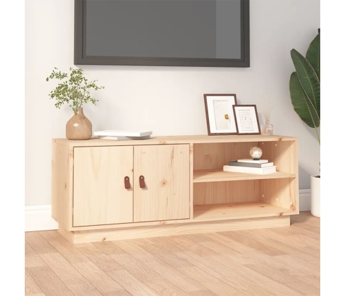 Mueble de TV de madera maciza de pino 105x34x40 cm