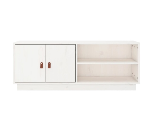 vidaXL Mueble de TV de madera maciza de pino blanco 105x34x40 cm