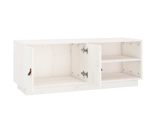 vidaXL Mueble de TV de madera maciza de pino blanco 105x34x40 cm