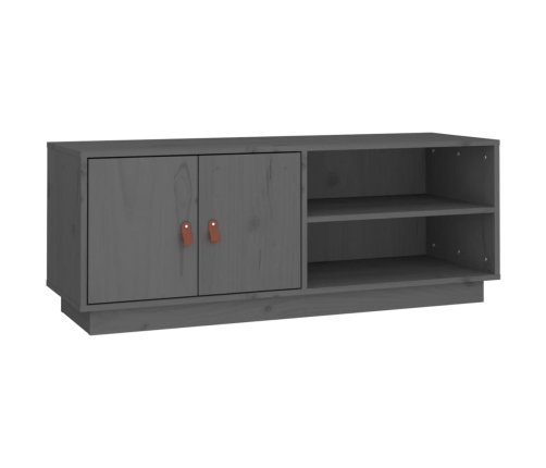 Mueble de TV de madera maciza de pino gris 105x34x40 cm