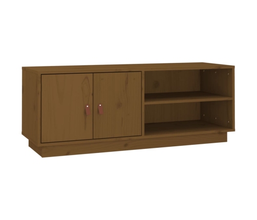 Mueble de TV madera maciza de pino marrón miel 105x34x40 cm