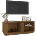 Mueble de TV madera maciza de pino marrón miel 105x34x40 cm