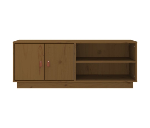 Mueble de TV madera maciza de pino marrón miel 105x34x40 cm