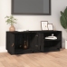 Mueble de TV de madera maciza de pino negro 105x34x40 cm