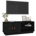 Mueble de TV de madera maciza de pino negro 105x34x40 cm