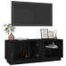 Mueble de TV de madera maciza de pino negro 105x34x40 cm