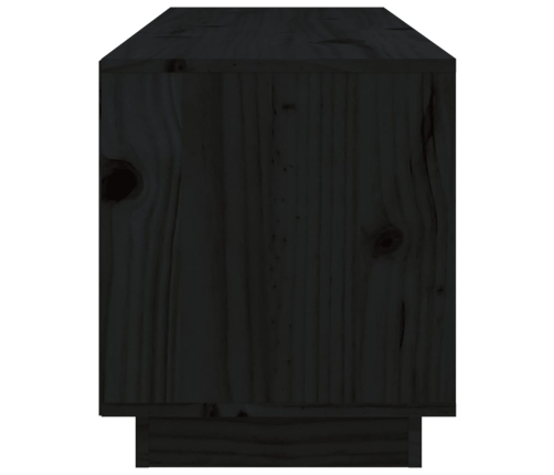 Mueble de TV de madera maciza de pino negro 105x34x40 cm