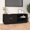 Mueble de TV de madera maciza de pino negro 105x34x40 cm