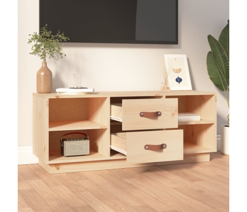 Mueble de TV de madera maciza de pino 100x34x40 cm