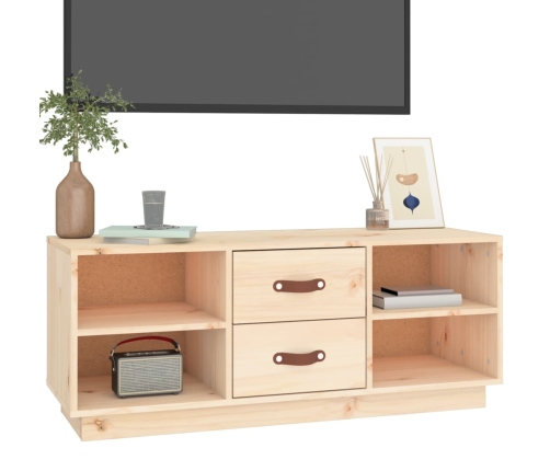 Mueble de TV de madera maciza de pino 100x34x40 cm