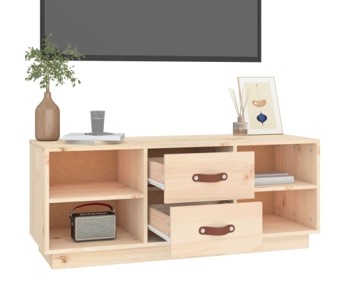 Mueble de TV de madera maciza de pino 100x34x40 cm