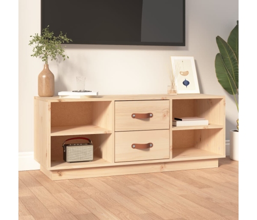 Mueble de TV de madera maciza de pino 100x34x40 cm