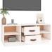 Mueble de TV de madera maciza de pino blanco 100x34x40 cm