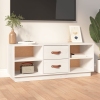 Mueble de TV de madera maciza de pino blanco 100x34x40 cm