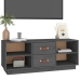 Mueble de TV de madera maciza de pino gris 100x34x40 cm