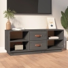 Mueble de TV de madera maciza de pino gris 100x34x40 cm