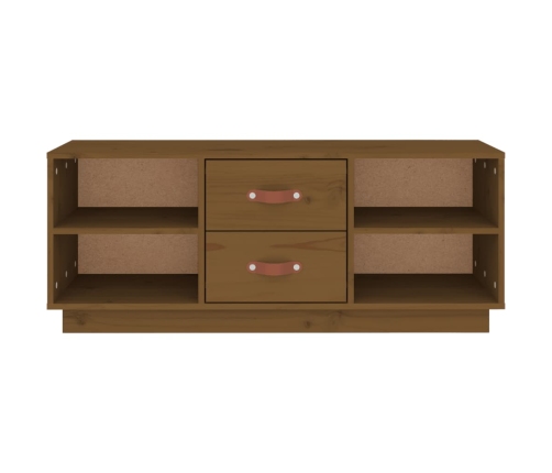 Mueble de TV madera maciza de pino marrón miel 100x34x40 cm