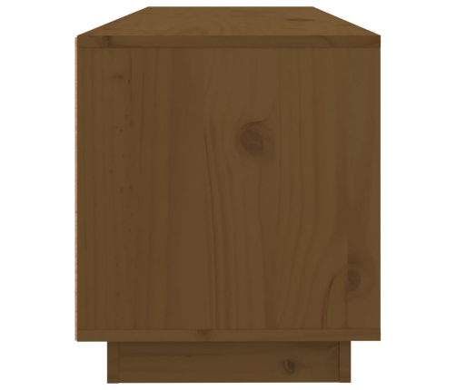 Mueble de TV madera maciza de pino marrón miel 100x34x40 cm