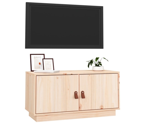 Mueble de TV de madera maciza de pino 80x34x40 cm