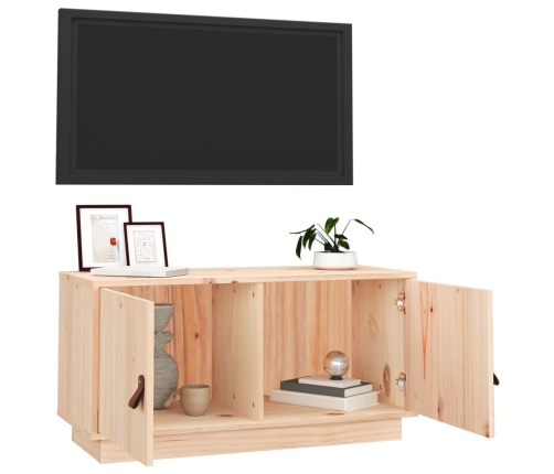 Mueble de TV de madera maciza de pino 80x34x40 cm